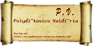 Polyákovics Valéria névjegykártya
