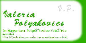 valeria polyakovics business card